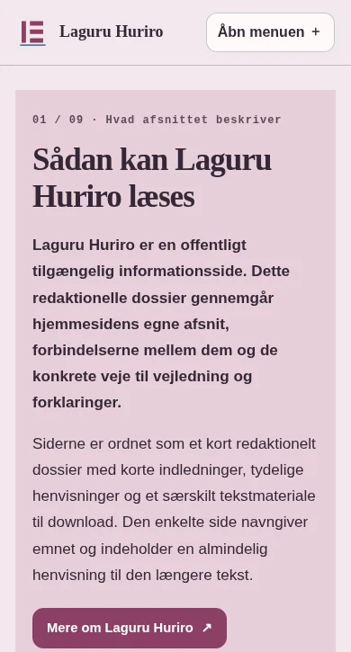 Laguru Huriro på en mindre skærm